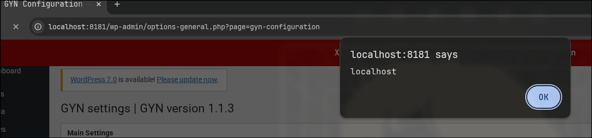 CVE-2023-2634 stored XSS firing on the Get Your Number settings page